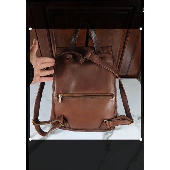 Coach 90s British Tan Leather Rucksack Backpack 9943. - Picture 5 of 12